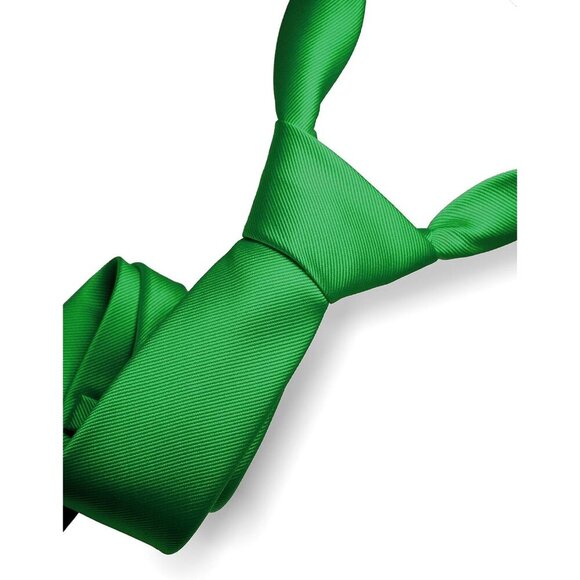 🆕Men Green Solid Tie Formal Soft and Comfortable to Wear Necktie - Picture 2 of 4